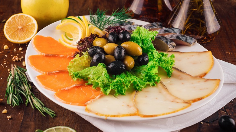 A smoked fish platter