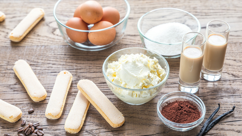 ingredients tiramisu with irish cream