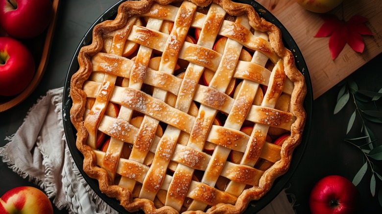 Apple pie with lattice topping