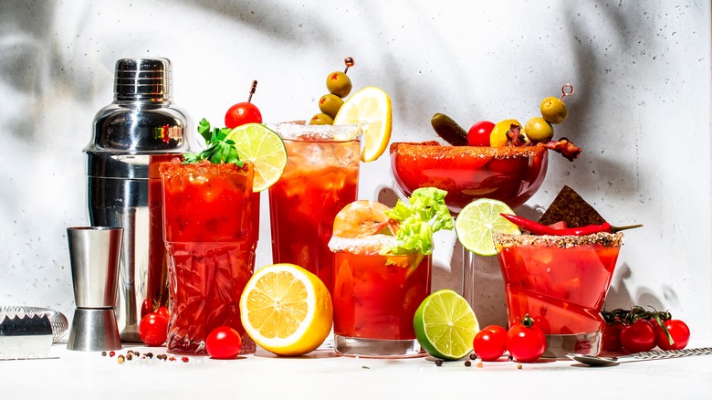 variety of bloody marys