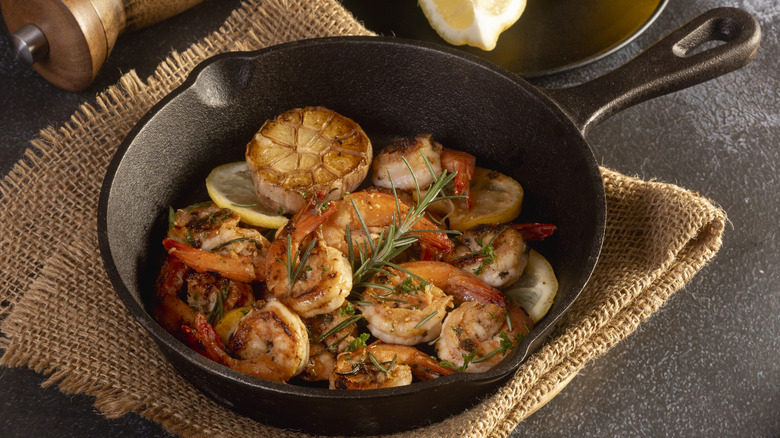 Seared shrimp