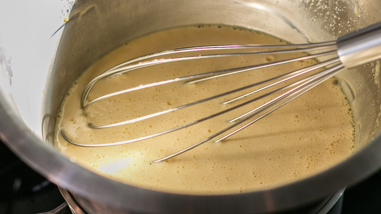 double boiler with cream