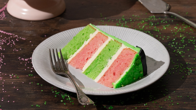 wicked pink and green cake