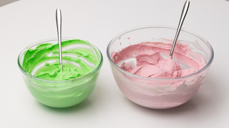 pink and green buttercream