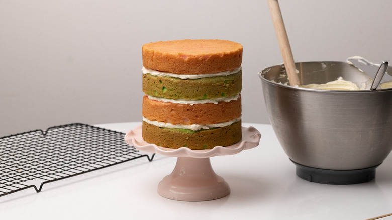 Wicked-Themed Pink And Green Layer Cake Recipe