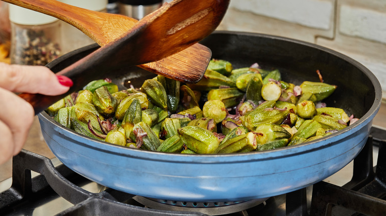 pan fried okra high heat