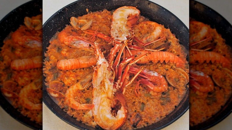 Lobster and seafood Paella