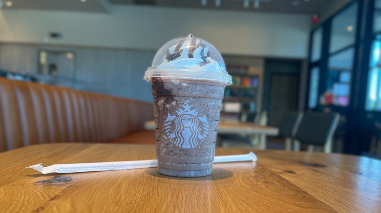 A chocolate Starbucks Frappuccino