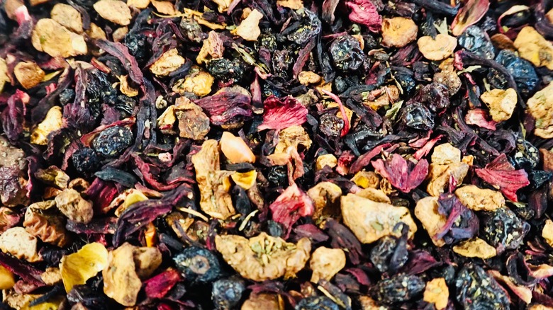 tea infused with dried fruit