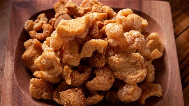 pork rinds in a bowl