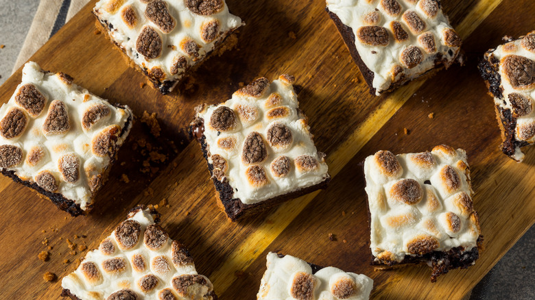 brownies topped with mini marshmallows