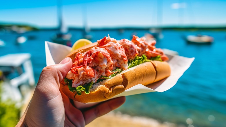 Foodie holding a lobster roll