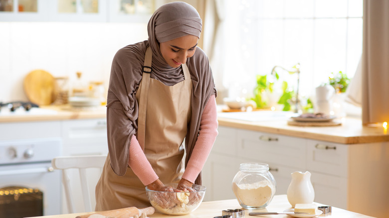 woman making cookies 