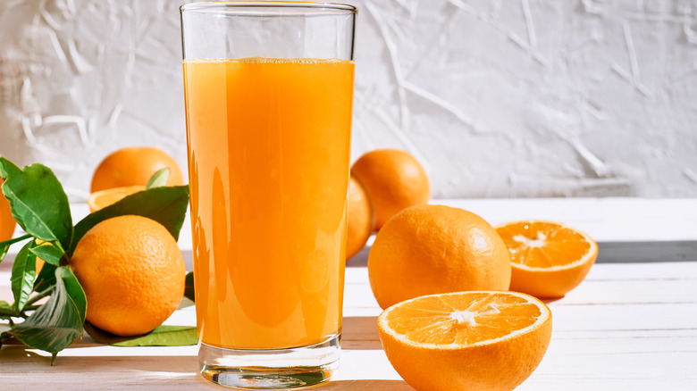 Orange juice in a glass