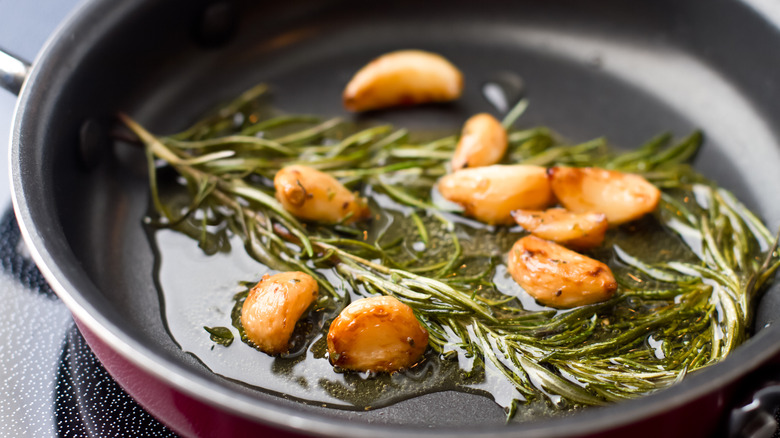 fried rosemary and garlic