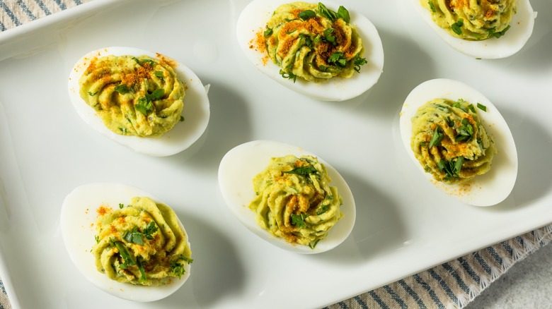 deviled eggs on a plate