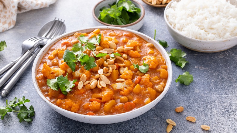 Bowl of butternut squash curry