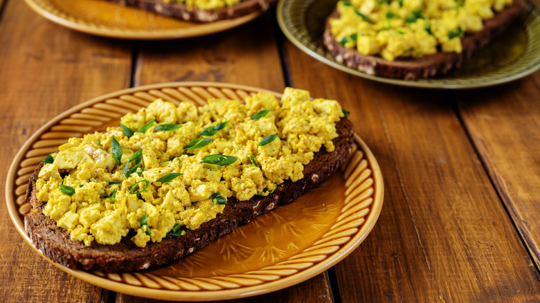 pesto egg salad on toast