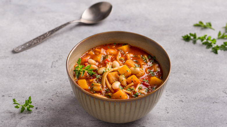 Bowl of minestrone 