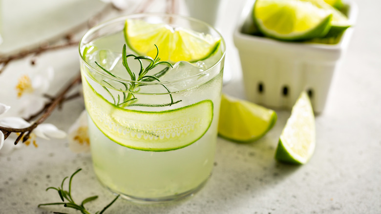 Gimlet with rosemary