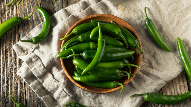 Serrano peppers in a bowl