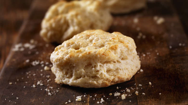 biscuit on a cutting board