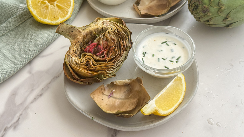 artichoke on plate