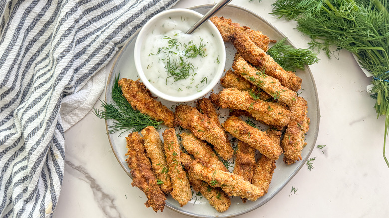 plate with fries and dip