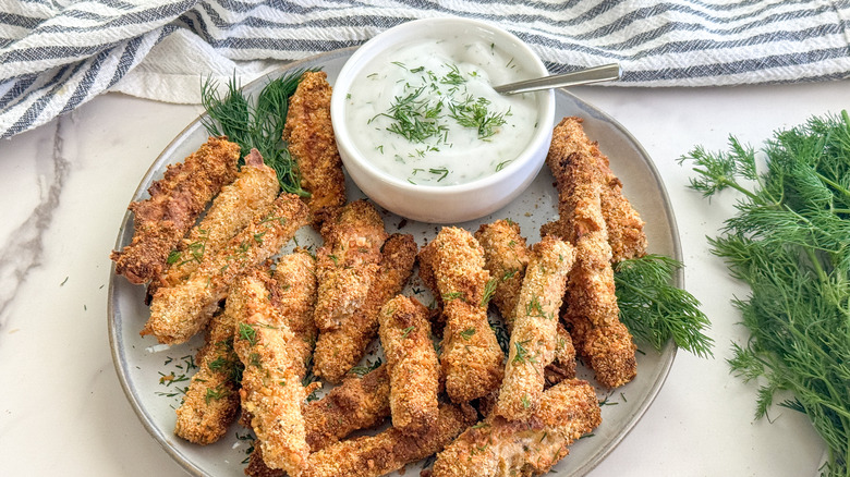 plate with fries and dip