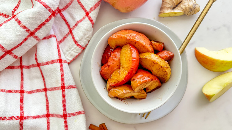 bowl of cooked apples