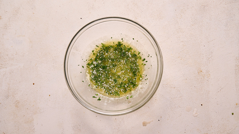 Garlic butter in a bowl