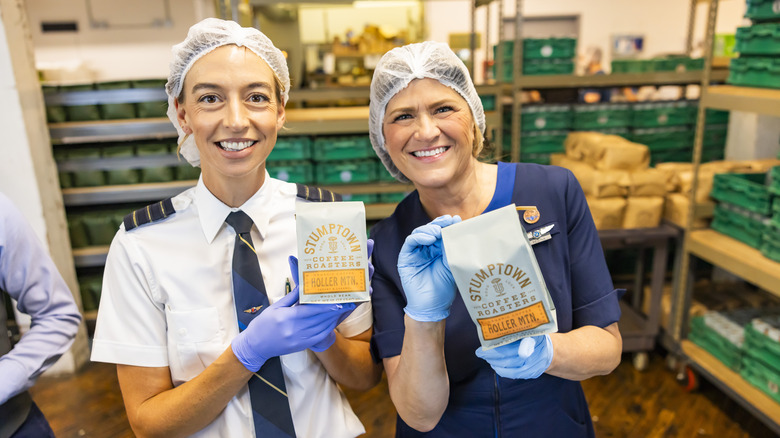 alaska airlines employees hold stumptown coffee