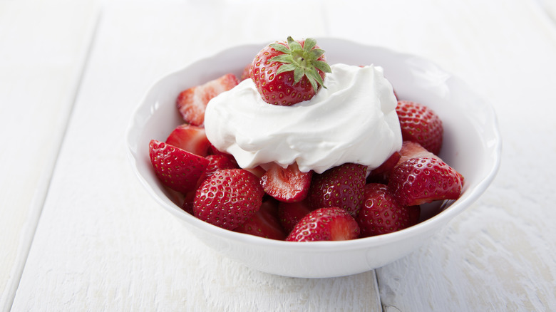 Strawberries and whipped cream