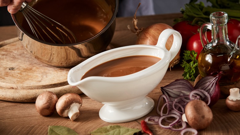 Gravy in a gravy boat