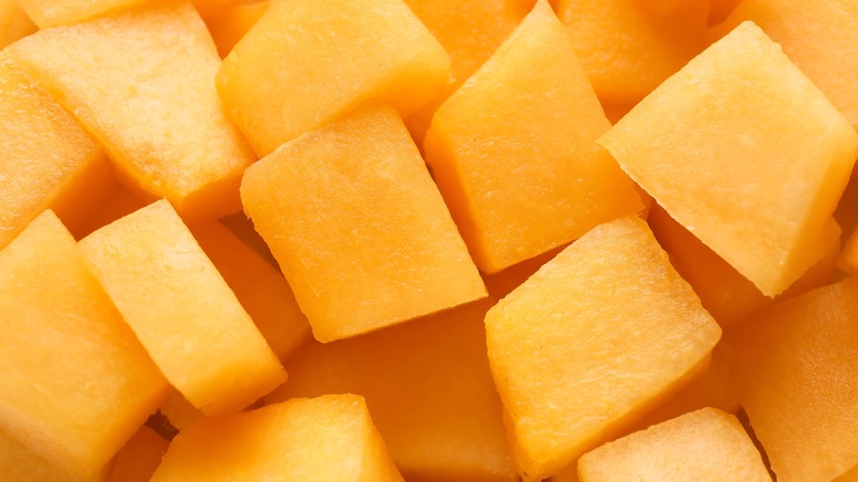 Ripe cantaloupe chunks