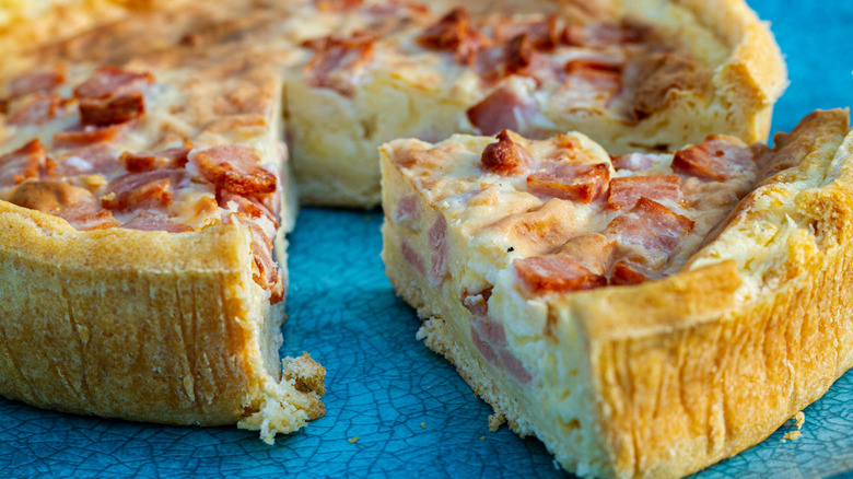 Sliced quiche Lorraine