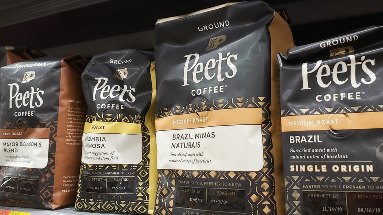 bags of peet's coffee beans