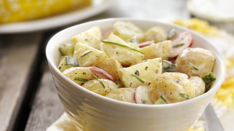 Bowl of homemade potato salad