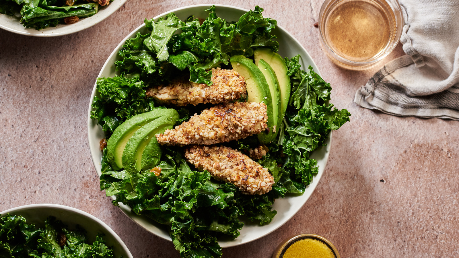 Almond Crusted Chicken Kale Salad With Cider Vinaigrette Recipe 4850