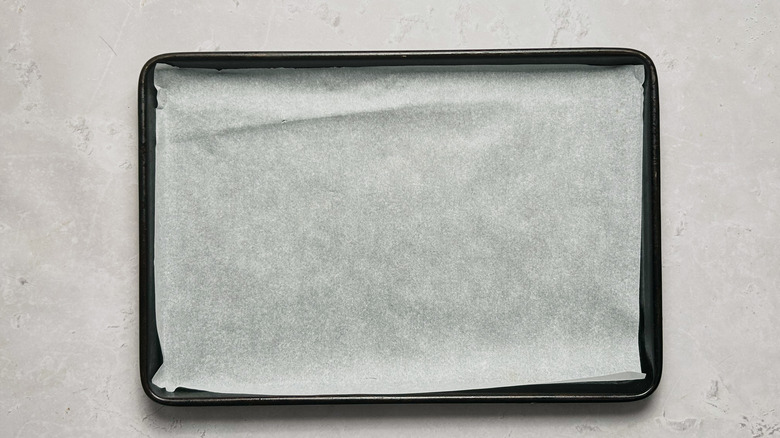 baking sheet with parchment