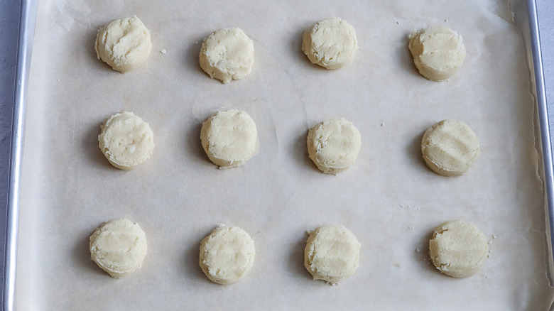 cookie dough on baking sheet