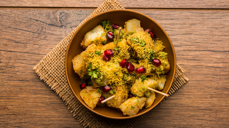 Bowl of aloo chaat