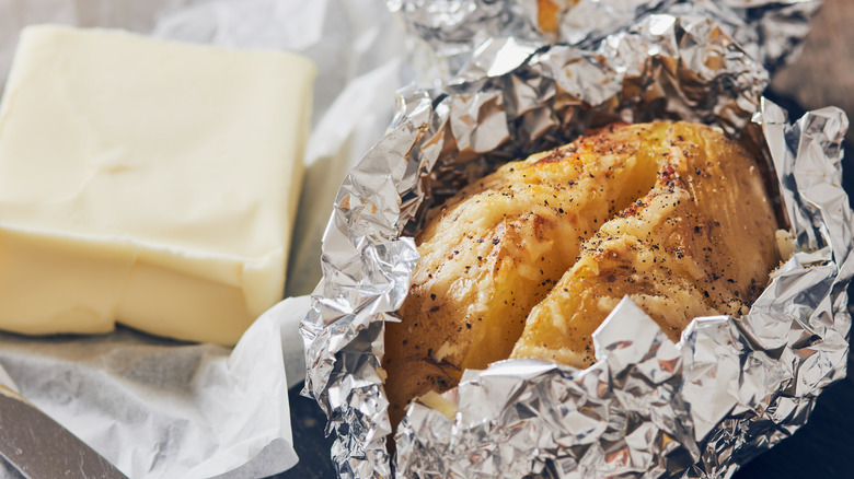 Baked potatoes in foil