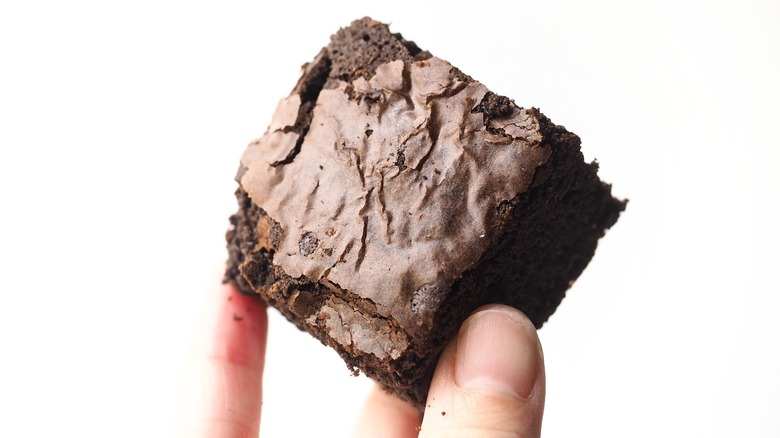 Person holding crisp brownie