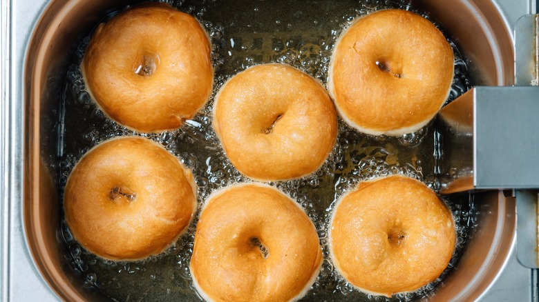 Frying donuts