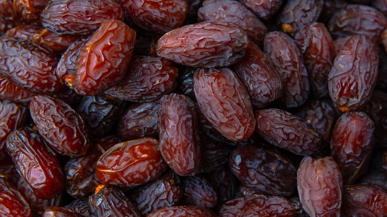 a close up of dates