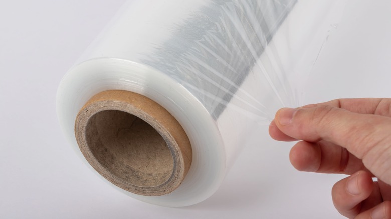 Roll of plastic food wrap