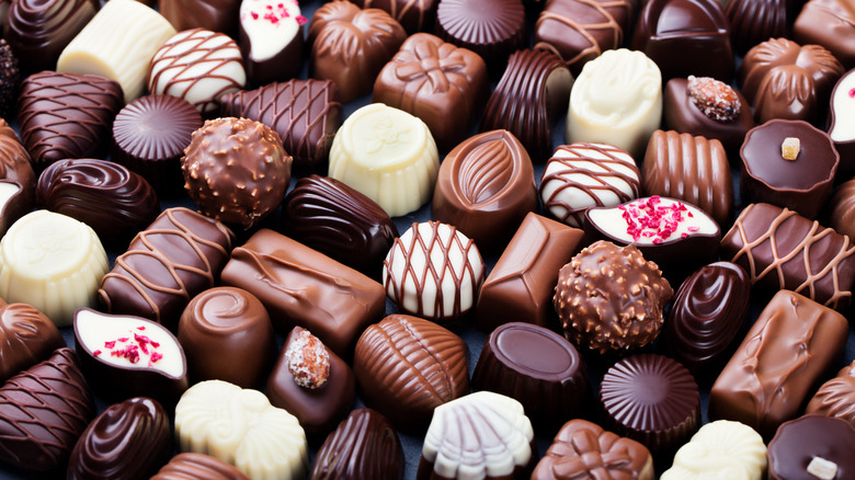 chocolate candies in different shapes