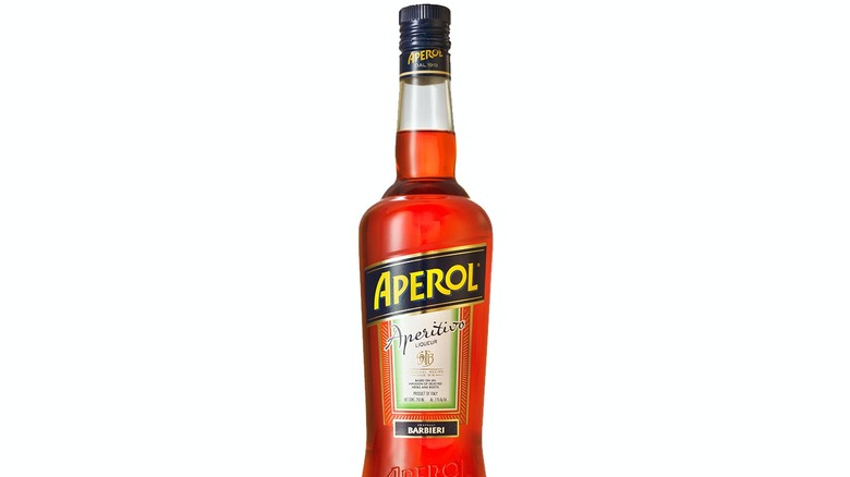 bottle of aperol on white background