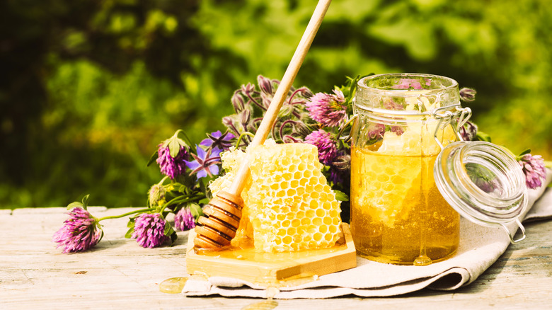 jar of clover honey